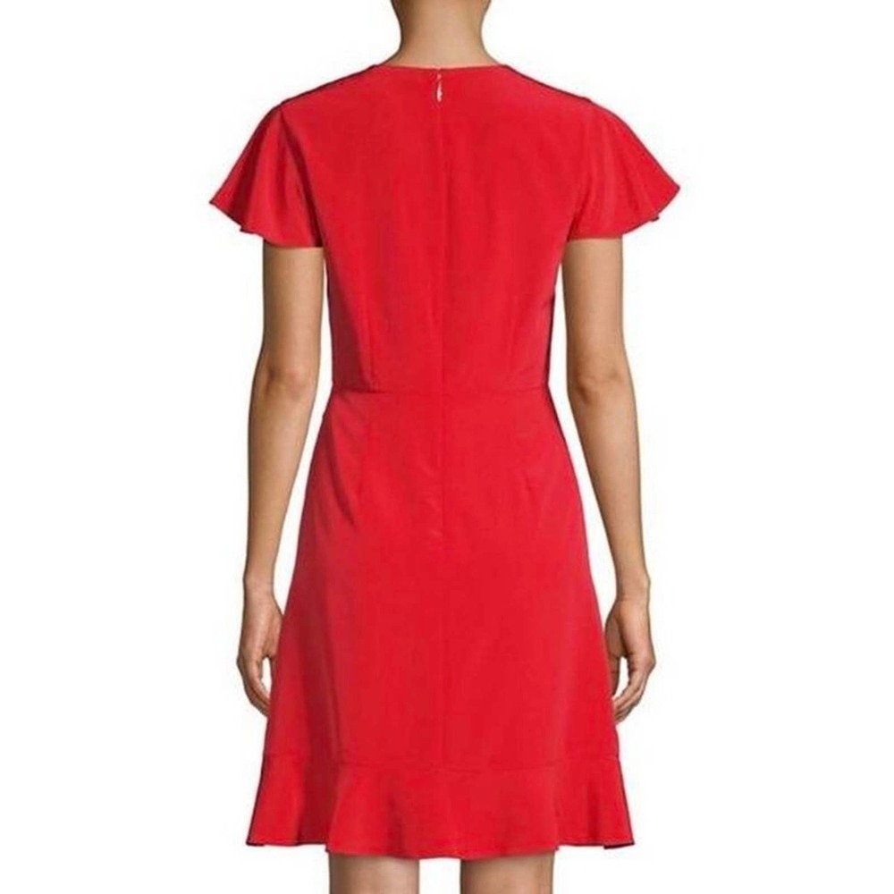 Draper James Red V-Neck Ruffle Mini Dress - Picture 2 of 9